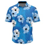 Summer Men’s Blue Floral Short Sleeve Shirt Summer Men’s Blue Floral Short Sleeve Shirt